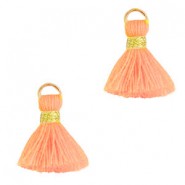 Kwastje Ibiza style 1.5cm Gold-neon peach